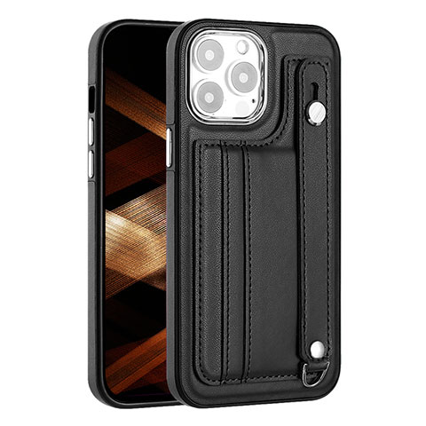 Custodia Lusso Pelle Cover Y02B per Apple iPhone 13 Pro Max Nero