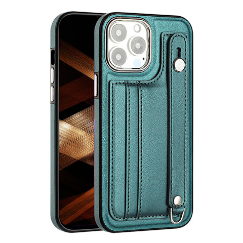 Custodia Lusso Pelle Cover Y02B per Apple iPhone 16 Pro Verde