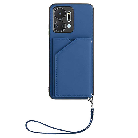 Custodia Lusso Pelle Cover Y02B per Huawei Honor X7a Blu