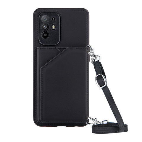 Custodia Lusso Pelle Cover Y02B per Oppo A94 5G Nero