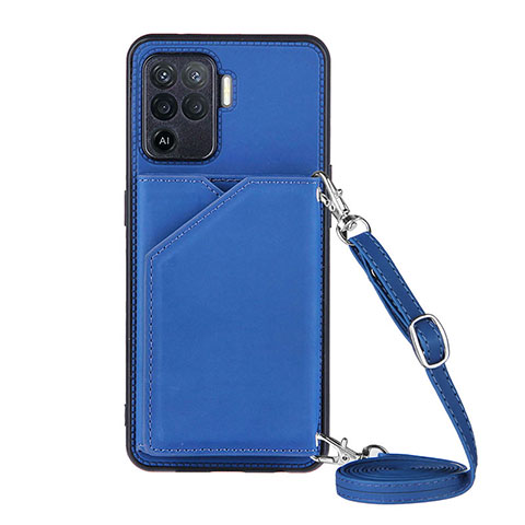 Custodia Lusso Pelle Cover Y02B per Oppo F19 Pro Blu