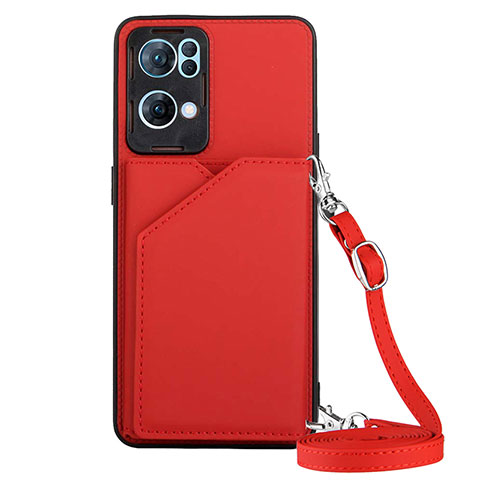 Custodia Lusso Pelle Cover Y02B per Oppo Reno7 Pro 5G Rosso