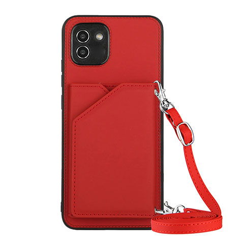 Custodia Lusso Pelle Cover Y02B per Samsung Galaxy A03 Rosso