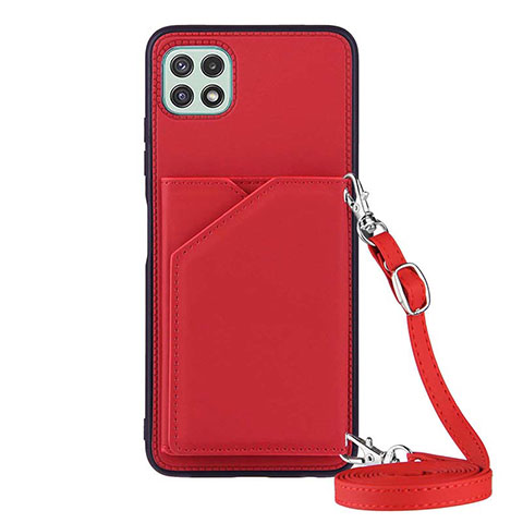 Custodia Lusso Pelle Cover Y02B per Samsung Galaxy A22s 5G Rosso