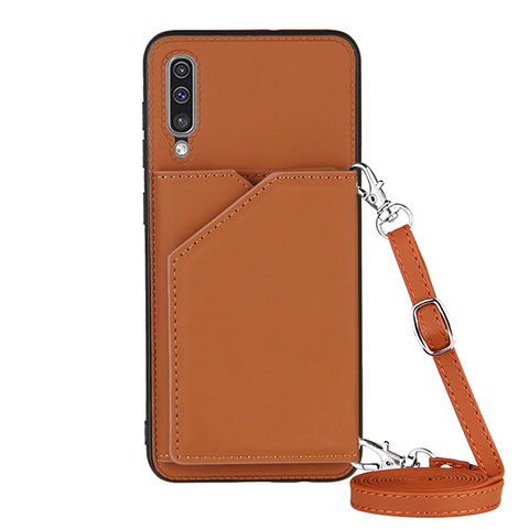 Custodia Lusso Pelle Cover Y02B per Samsung Galaxy A30S Marrone