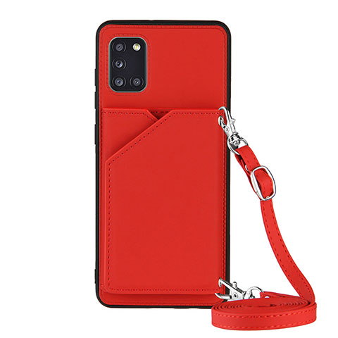 Custodia Lusso Pelle Cover Y02B per Samsung Galaxy A31 Rosso