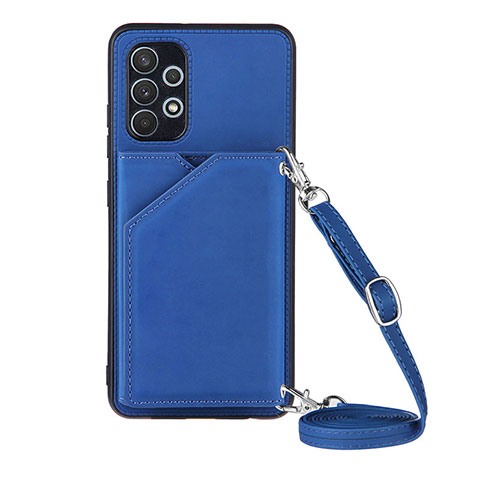 Custodia Lusso Pelle Cover Y02B per Samsung Galaxy A32 5G Blu
