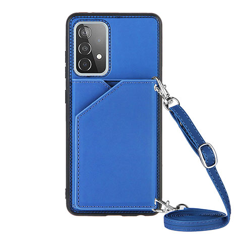 Custodia Lusso Pelle Cover Y02B per Samsung Galaxy A52 5G Blu