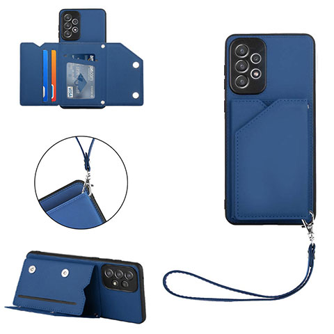 Custodia Lusso Pelle Cover Y02B per Samsung Galaxy A73 5G Blu