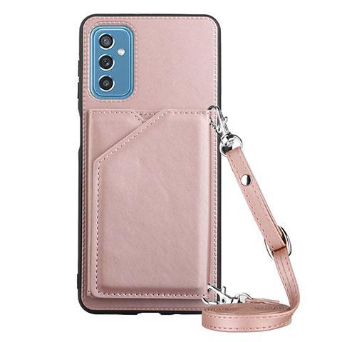 Custodia Lusso Pelle Cover Y02B per Samsung Galaxy M52 5G Oro Rosa