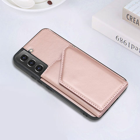 Custodia Lusso Pelle Cover Y02B per Samsung Galaxy S21 Plus 5G Oro Rosa