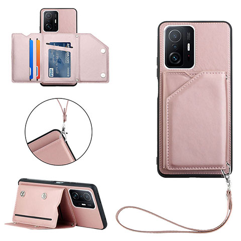 Custodia Lusso Pelle Cover Y02B per Xiaomi Mi 11T Pro 5G Oro Rosa