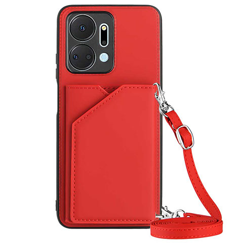 Custodia Lusso Pelle Cover Y03B per Huawei Honor X7a Rosso