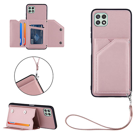 Custodia Lusso Pelle Cover Y03B per Samsung Galaxy A22s 5G Oro Rosa