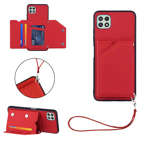 Custodia Lusso Pelle Cover Y03B per Samsung Galaxy A22s 5G Rosso