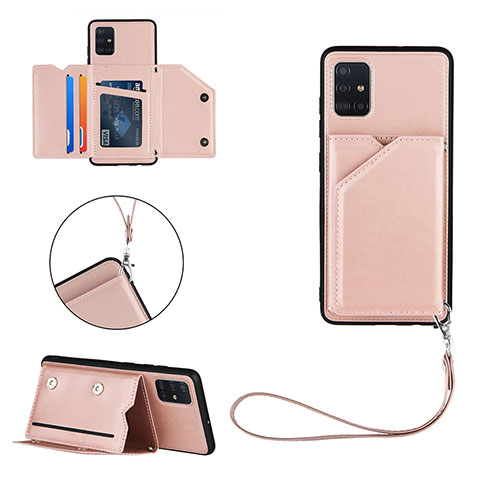 Custodia Lusso Pelle Cover Y03B per Samsung Galaxy A51 5G Oro Rosa