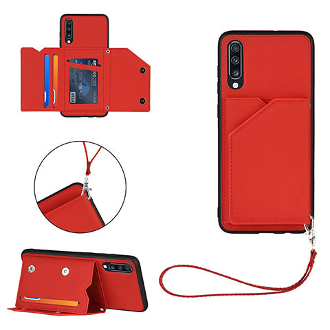 Custodia Lusso Pelle Cover Y03B per Samsung Galaxy A70 Rosso