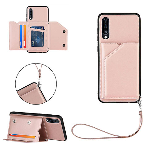 Custodia Lusso Pelle Cover Y03B per Samsung Galaxy A70S Oro Rosa