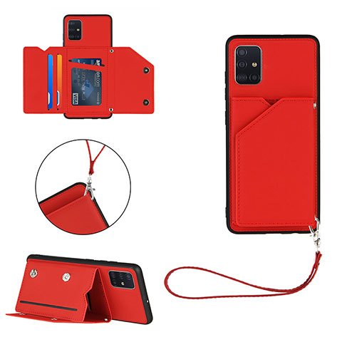 Custodia Lusso Pelle Cover Y03B per Samsung Galaxy M40S Rosso