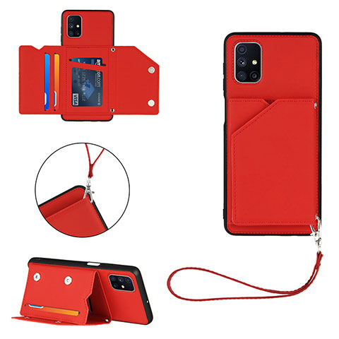 Custodia Lusso Pelle Cover Y03B per Samsung Galaxy M51 Rosso