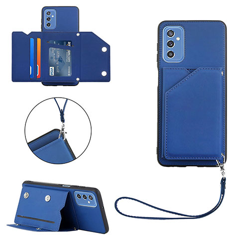 Custodia Lusso Pelle Cover Y03B per Samsung Galaxy M52 5G Blu