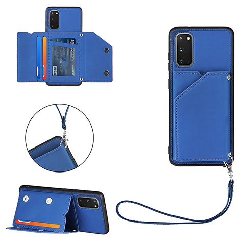 Custodia Lusso Pelle Cover Y03B per Samsung Galaxy S20 Blu