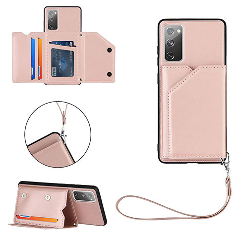 Custodia Lusso Pelle Cover Y03B per Samsung Galaxy S20 FE (2022) 5G Oro Rosa