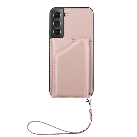 Custodia Lusso Pelle Cover Y03B per Samsung Galaxy S21 5G Oro Rosa