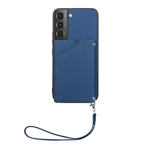 Custodia Lusso Pelle Cover Y03B per Samsung Galaxy S21 FE 5G Blu