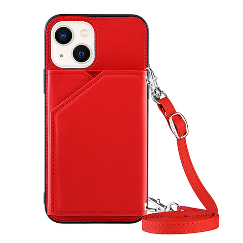 Custodia Lusso Pelle Cover Y04B per Apple iPhone 14 Rosso