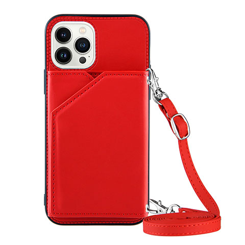 Custodia Lusso Pelle Cover Y04B per Apple iPhone 16 Pro Max Rosso