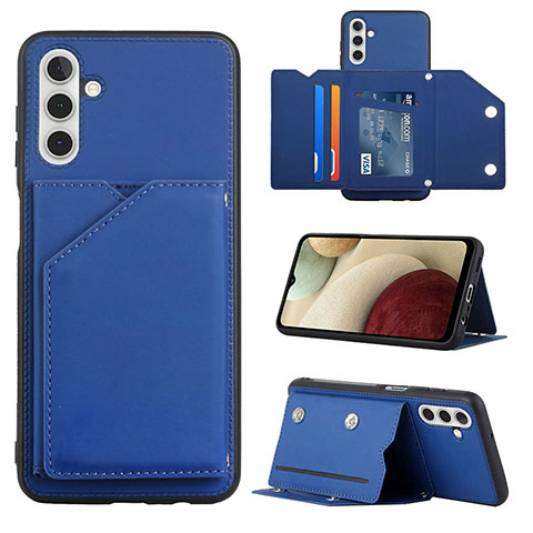 Custodia Lusso Pelle Cover Y04B per Samsung Galaxy A04s Blu