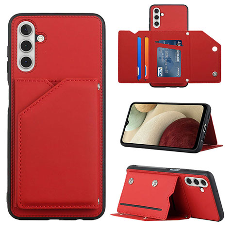 Custodia Lusso Pelle Cover Y04B per Samsung Galaxy A04s Rosso