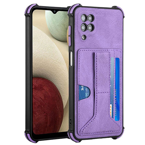 Custodia Lusso Pelle Cover Y04B per Samsung Galaxy A12 Viola