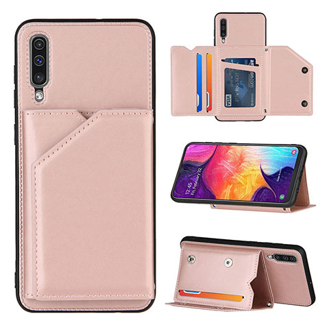 Custodia Lusso Pelle Cover Y04B per Samsung Galaxy A30S Oro Rosa