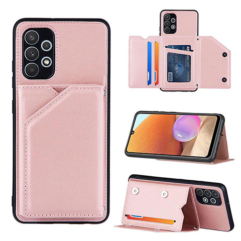 Custodia Lusso Pelle Cover Y04B per Samsung Galaxy A32 5G Oro Rosa