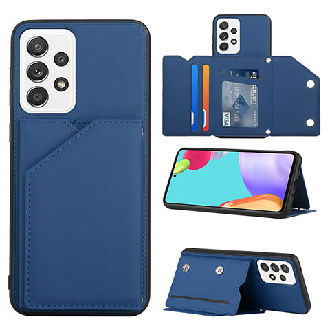 Custodia Lusso Pelle Cover Y04B per Samsung Galaxy A33 5G Blu