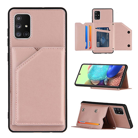 Custodia Lusso Pelle Cover Y04B per Samsung Galaxy A71 4G A715 Oro Rosa