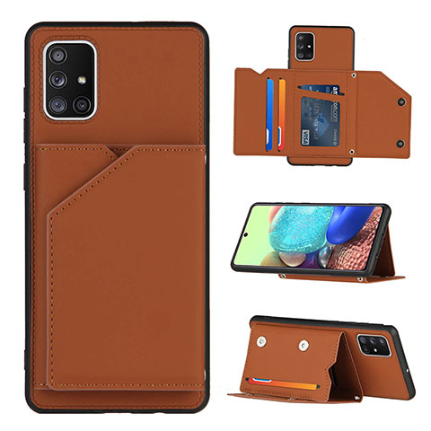 Custodia Lusso Pelle Cover Y04B per Samsung Galaxy A71 5G Marrone