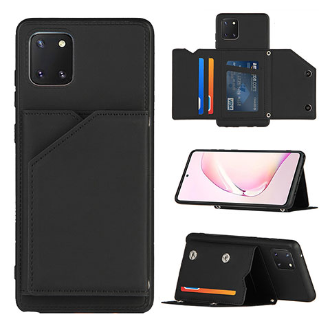 Custodia Lusso Pelle Cover Y04B per Samsung Galaxy A81 Nero