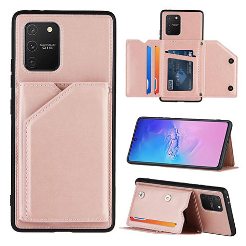 Custodia Lusso Pelle Cover Y04B per Samsung Galaxy A91 Oro Rosa