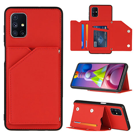 Custodia Lusso Pelle Cover Y04B per Samsung Galaxy M51 Rosso