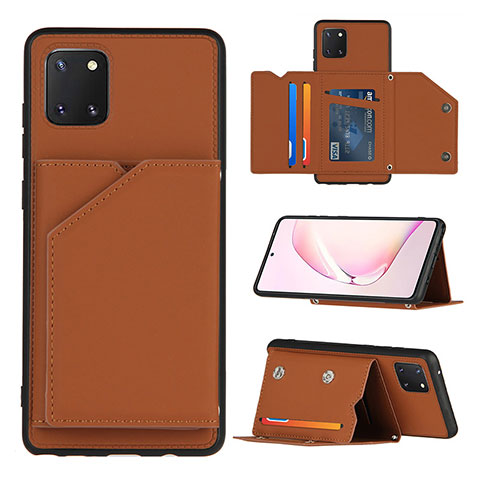 Custodia Lusso Pelle Cover Y04B per Samsung Galaxy M60s Marrone