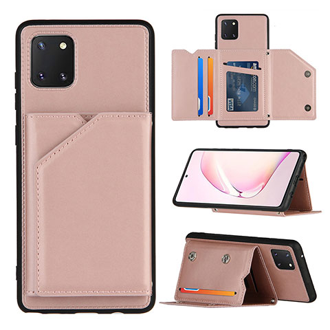 Custodia Lusso Pelle Cover Y04B per Samsung Galaxy M60s Oro Rosa