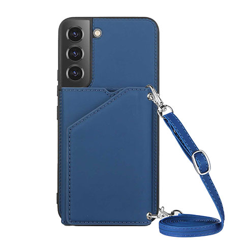 Custodia Lusso Pelle Cover Y04B per Samsung Galaxy S22 Plus 5G Blu