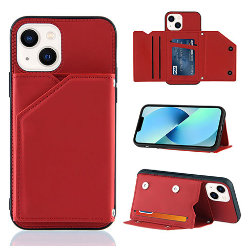 Custodia Lusso Pelle Cover Y05B per Apple iPhone 15 Rosso