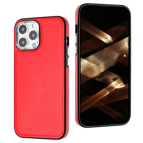 Custodia Lusso Pelle Cover Y07B per Apple iPhone 14 Pro Rosso