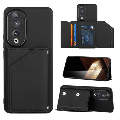 Custodia Lusso Pelle Cover YB1 per Huawei Honor 90 5G Nero