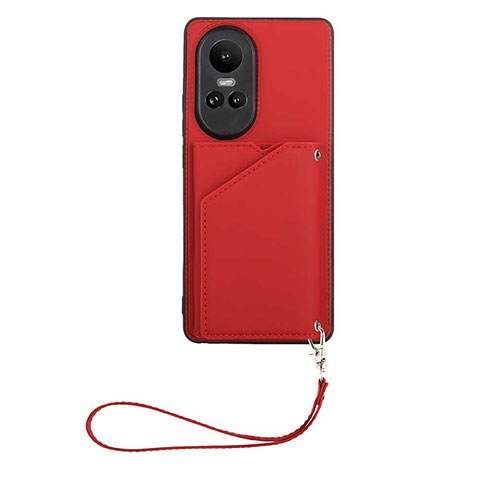 Custodia Lusso Pelle Cover YB1 per Oppo Reno10 5G Rosso