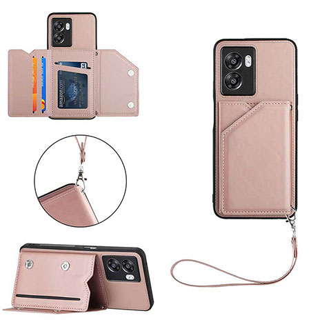 Custodia Lusso Pelle Cover YB1 per Realme V23i 5G Oro Rosa